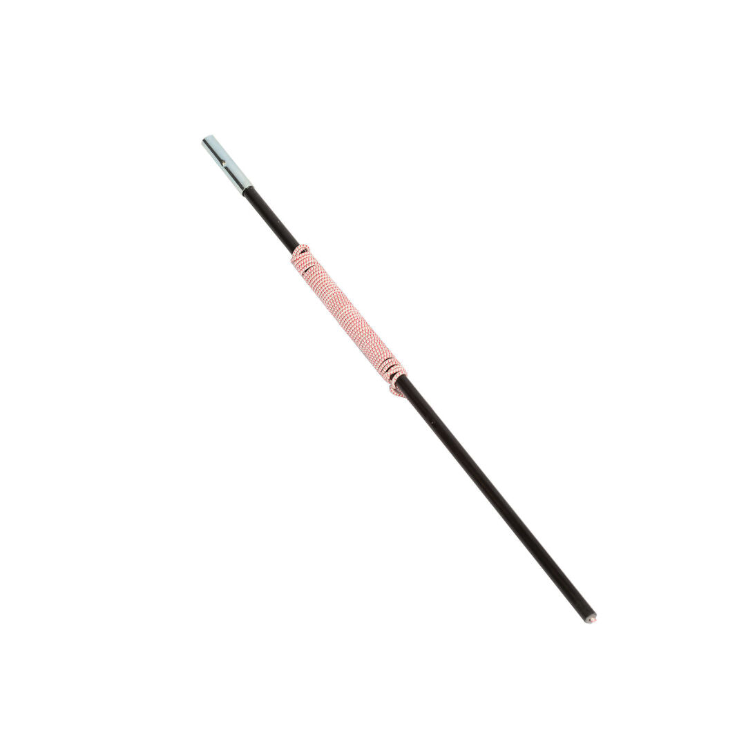 Halti Reparationssats för tältstänger av glasfiber 9,5: svart glasfiberstång med metallspets och kopparspiral.