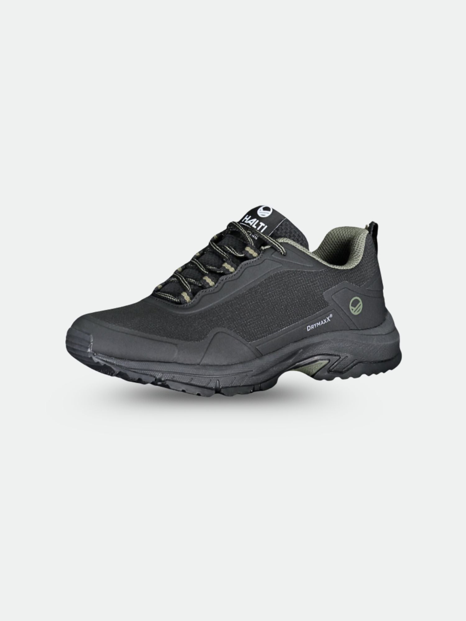 Halti Fara 2 DX Low Outdoorskor Herr är en svart/grå vattentät vandringssko med snörning och DrymaxX-membran.