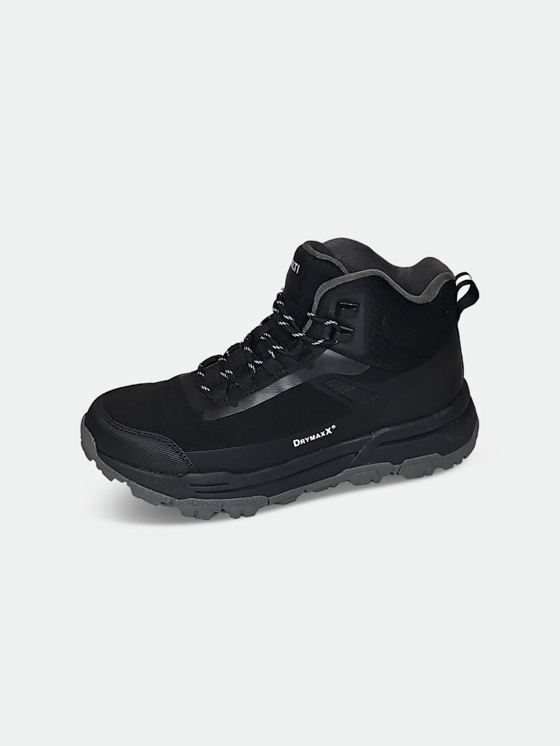 Halti Fara 3 DX Mid Outdoorskor Herr är en svart, hög herrsko med robust sula och snörning.
