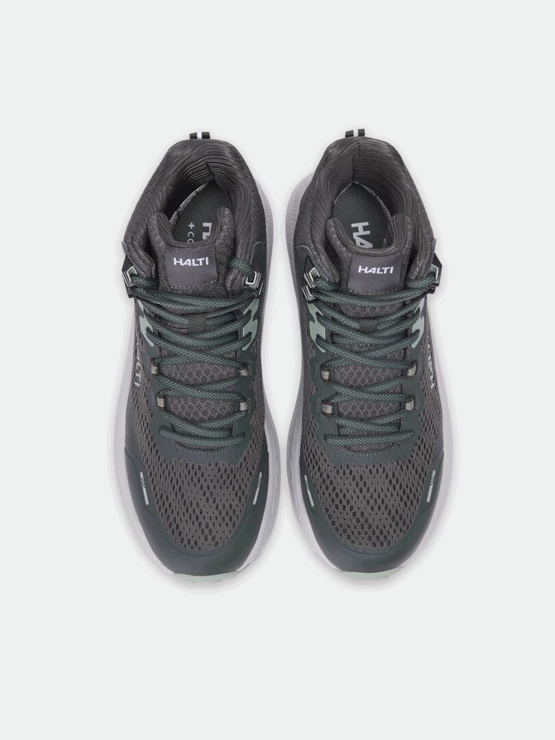 Halti Rapid DX Mid herrskor i mesh med DrymaxX-membran, sett uppifrån i vitt.