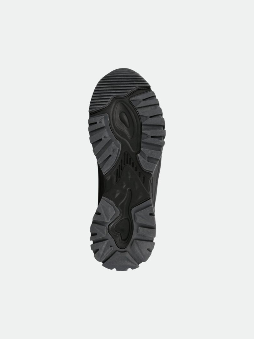 Svart gummisula med djupa slitbanor för Halti Penger Dx Mid outdoorskor dam, med DrymaxX-membranteknik.