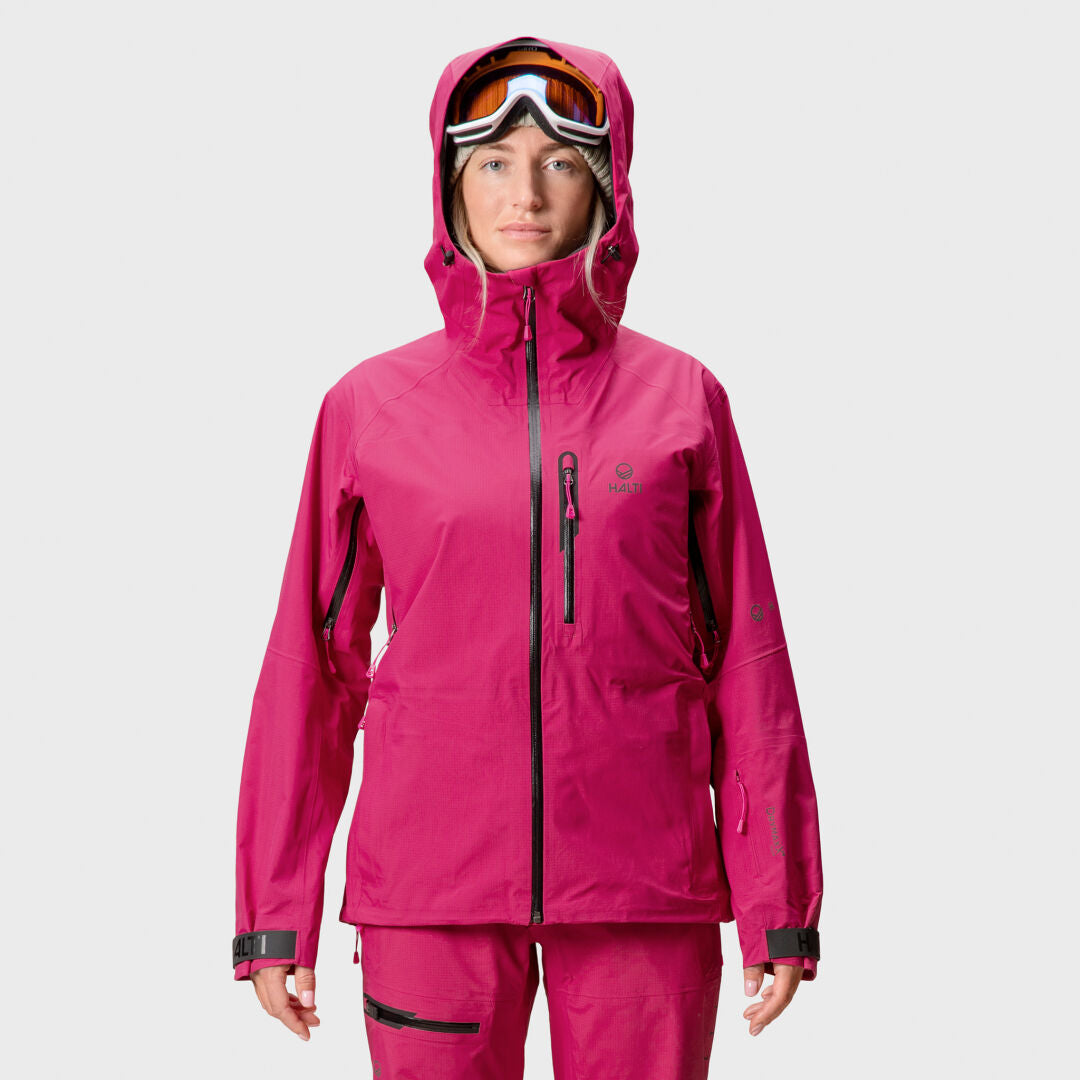 Halti Alpine Naisten 3L DrymaxX Kuoritakki Pinkki - Laskettelu - Ski Touring - Lumilautailu - Shell Jacket Pink - Skiing - Snowboarding - Model