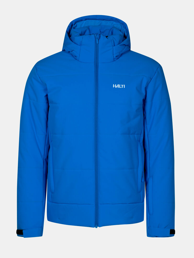 Halti Ascale Puffer Skidjacka Herr: bright blue, vattentät, huva, dragkedja, sidofickor, logga på vänster bröst.