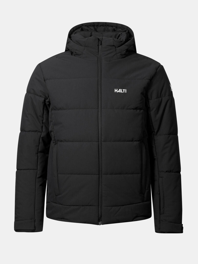 Halti Ascale Puffer Skidjacka Herr, svart, vattentät med huva och dragkedja - perfekt för vinteraktiviteter.