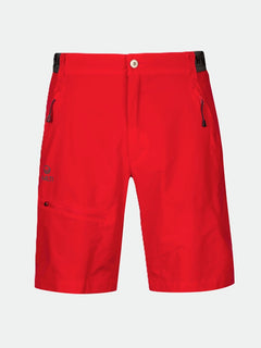 Halti Pallas Herr X-stretch Lite Shorts: ljusröd, fickor med dragkedja, knappstängning-hållbara utomhuskläder.