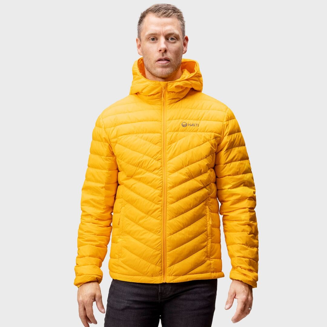 Halti Huippu Miesten Kevytuntuvatakki - Keltainen - Mens Down Jacket - Yellow - Men model