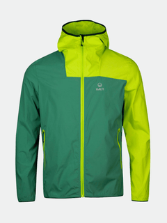 Halti Pallas Herr Lite X-stretch Jacka är en gröngul herrjacka med blixtlåsfickor, perfekt för vandring.