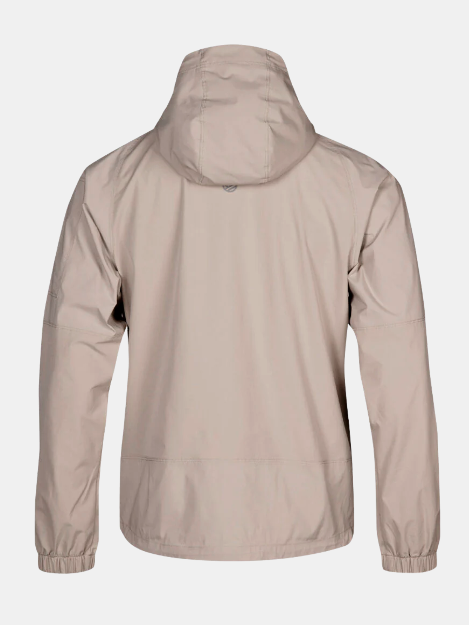 Halti Pallas Herr Jogger Lite Jacka är en beige, vattenavvisande herrjacka med elastiska muddar, sedd bakifrån.