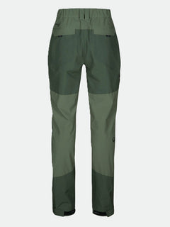 Ett par gröna Halti Hiker DrymaxX 3L Ventilated Byxor Dam, visade bakifrån mot en vit bakgrund.