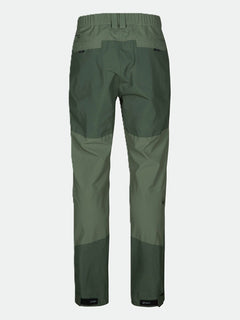 Bakifrån på Halti Hiker DrymaxX 3L Ventilated Byxor Herr i grönt, med elastisk midja och förstärkta paneler.