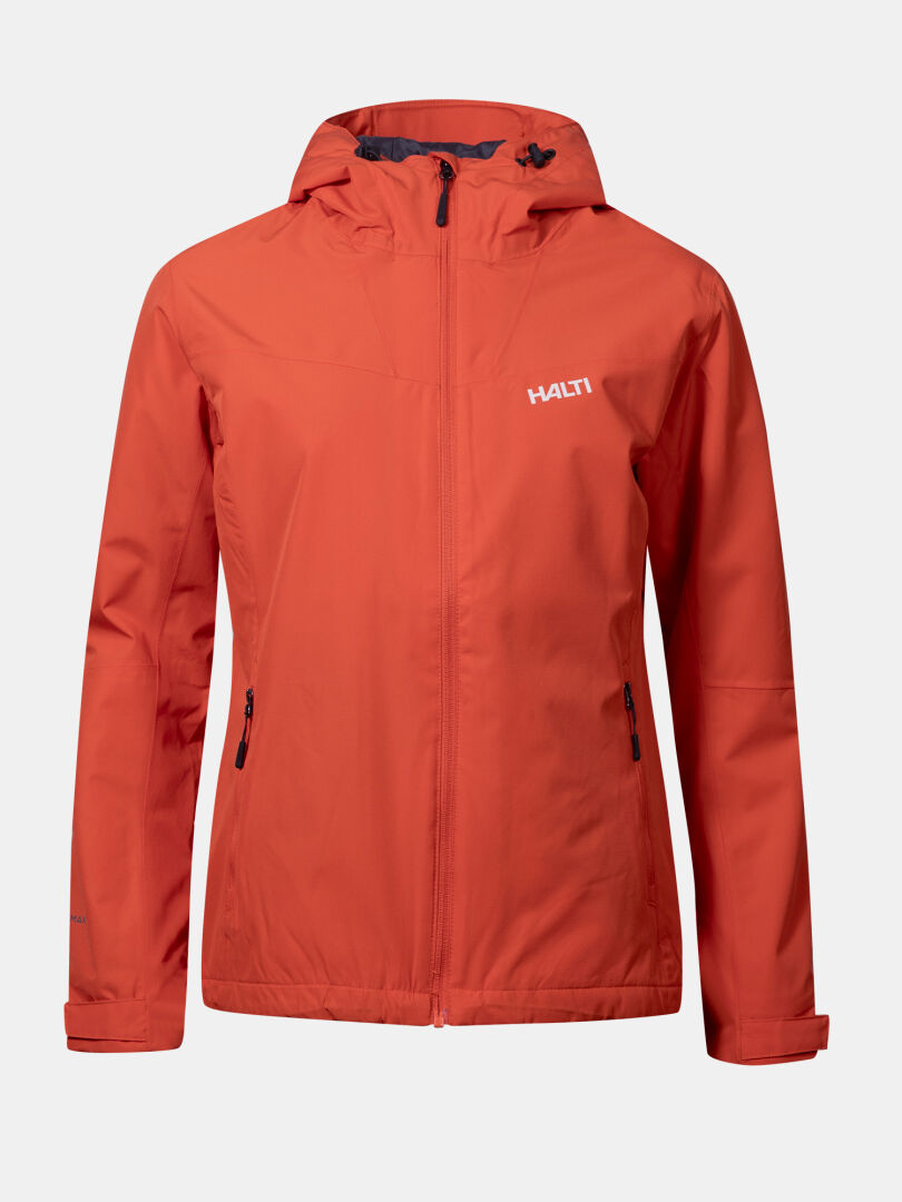 Orange Forter DX Warm Skaljacka Dam – en jacka med huva, hel dragkedja och två sidfickor i en vadderad DrymaxX-modell.