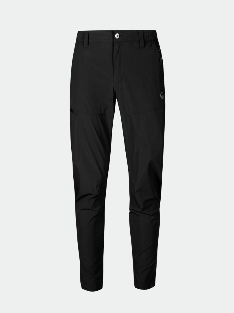 Halti Pallas Cool X-stretch Herr byxor, svart, UPF 90+, raka ben, framfickor, bälteshällor och knappstängning.