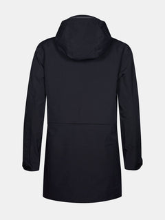 Halti Valaja DX Parka Dam Plus, svart långärmad, visas bakifrån på en vit bakgrund.