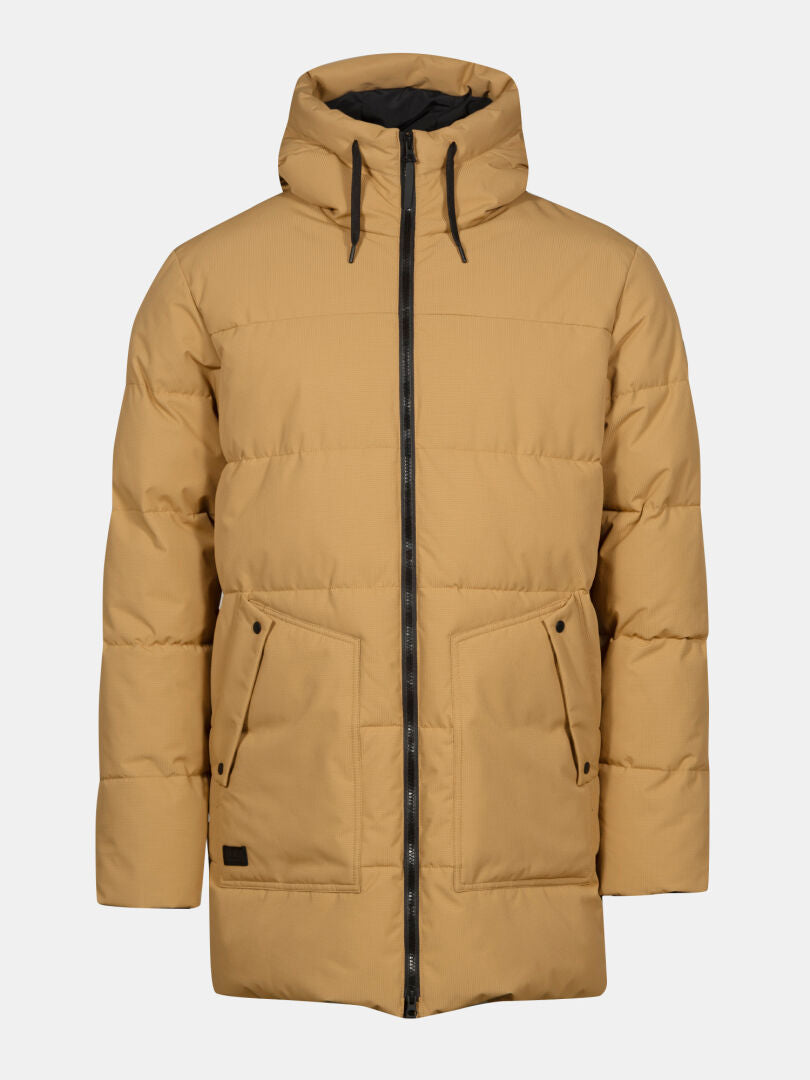 Halti Linjat Parka Jacka Herr: tan, vindtät jacka med huva, dragkedja fram & 2 stora fickor.
