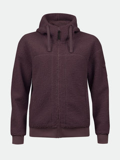 Halti Lykky Fleecejacka Dam-mörkbrun, dragkedja, huva, dragsko, ribbade muddar i ärmslut/nedtill, återvunnen polyester.