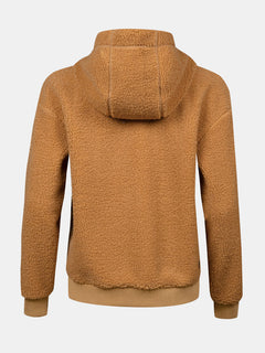 Halti Lykky fleecejacka dam med huva i återvunnen polyester, visas bakifrån mot vit bakgrund.