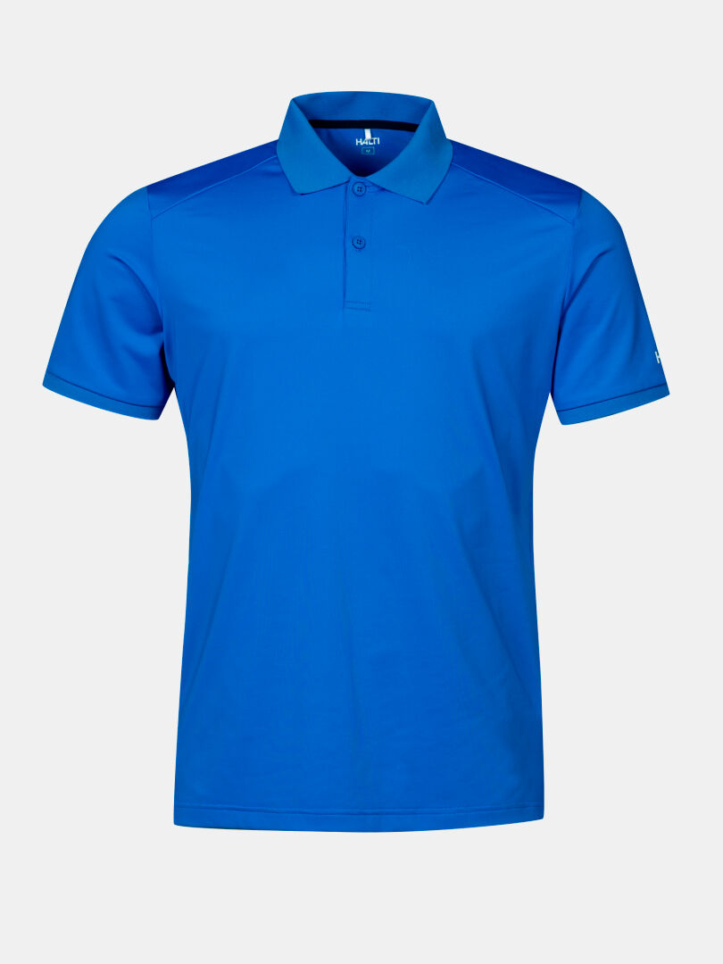 Halti Aridi Teknisk Pikétröja Herr: blå, kortärmad och ventilerande-perfekt för golfbanan.
