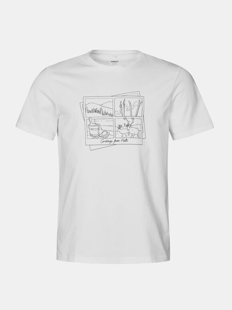 Halti Matka II T-skjorta Herr: Vit t-shirt i ekologisk bomull med 