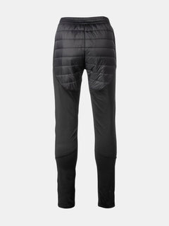 Halti Veidnes Lättvadderade Byxor Dam Plus: Svart byxa med quiltad baksida och stretchiga, figursydda ben, bakifrån.
