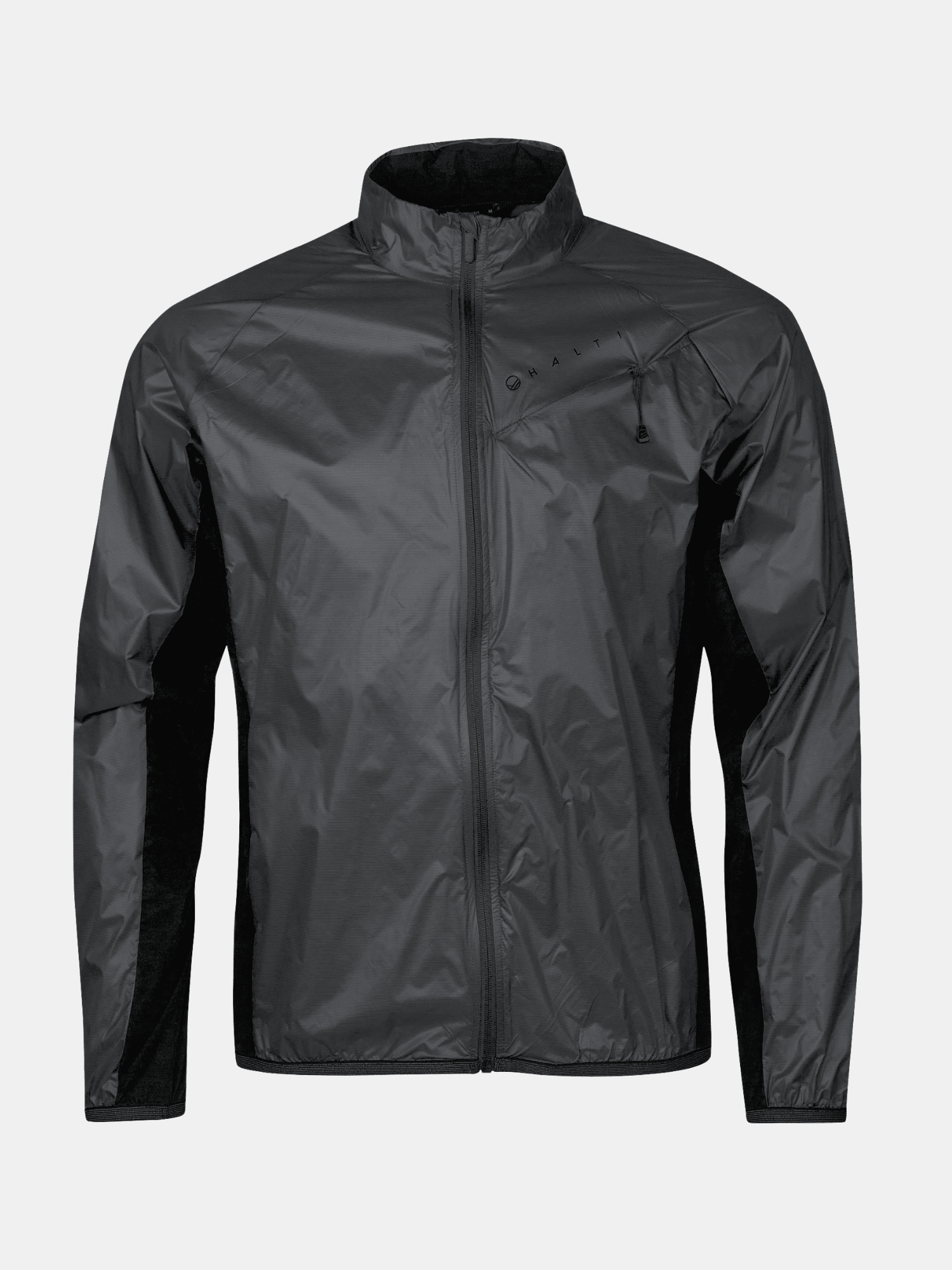 Halti Control Herr Windbreaker Jacka, svart med reflexband och hög krage, långa ärmar, dragkedja.