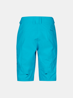 Halti Tracks Herr X-stretch Shorts – klarblå, knälånga, med bälteshällor och justerbar midja, visade bakifrån.