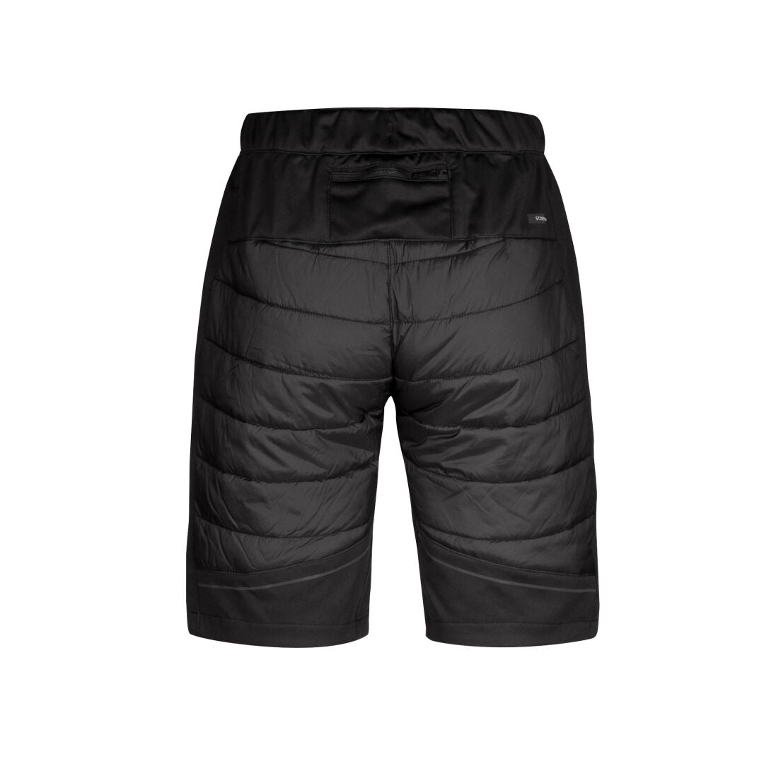 Halti Hanki Warm Hybrid Shorts Dam bakifrån, med elastisk linning och horisontell ficka med dragkedja.