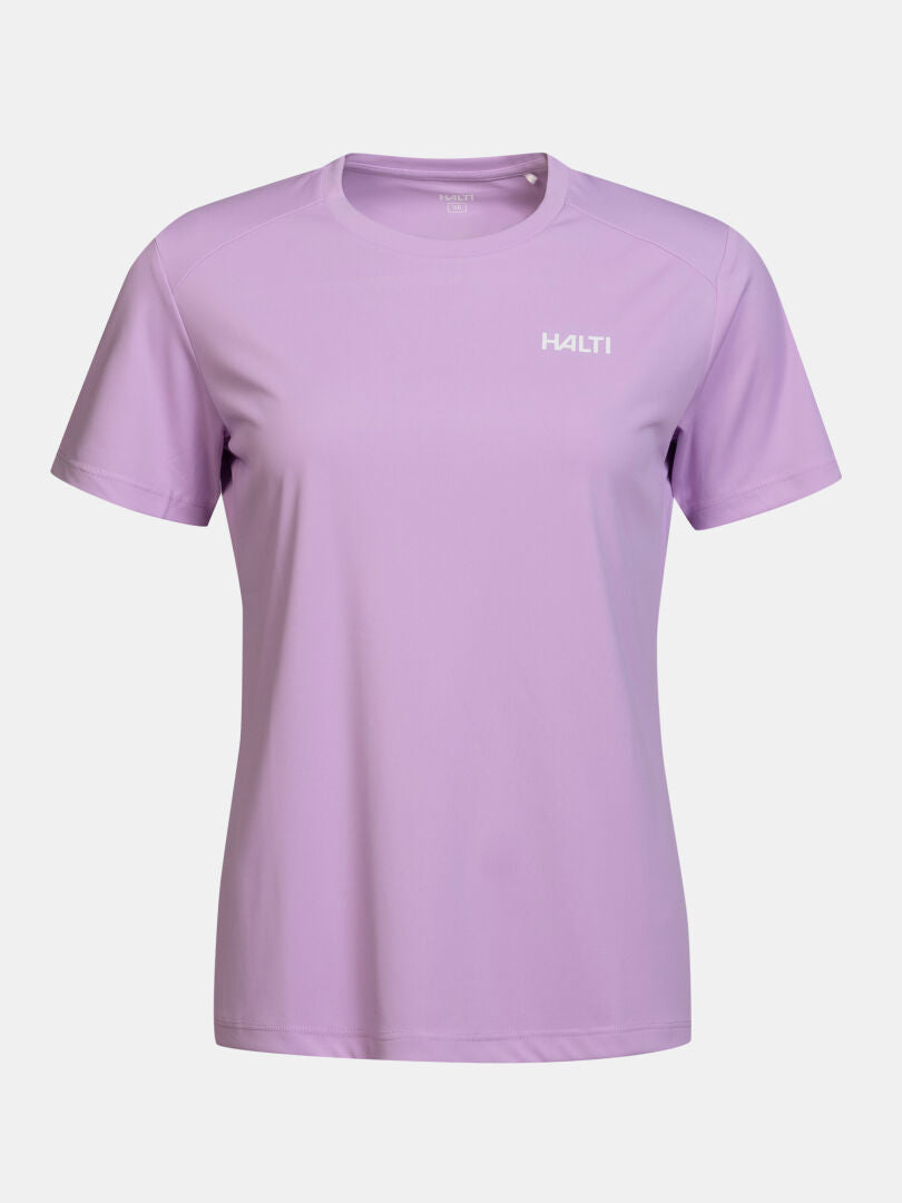 Lavender Halti Teknisk T-tröja för dam – en kortärmad teknisk stickad T-tröja med rund halsringning och logotyp på bröstet.