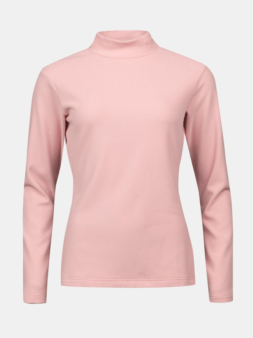 Halti Trone Fleece Tröja Dam - långärmad, ljusrosa turtleneck, perfekt mellanlager för en aktiv livsstil.