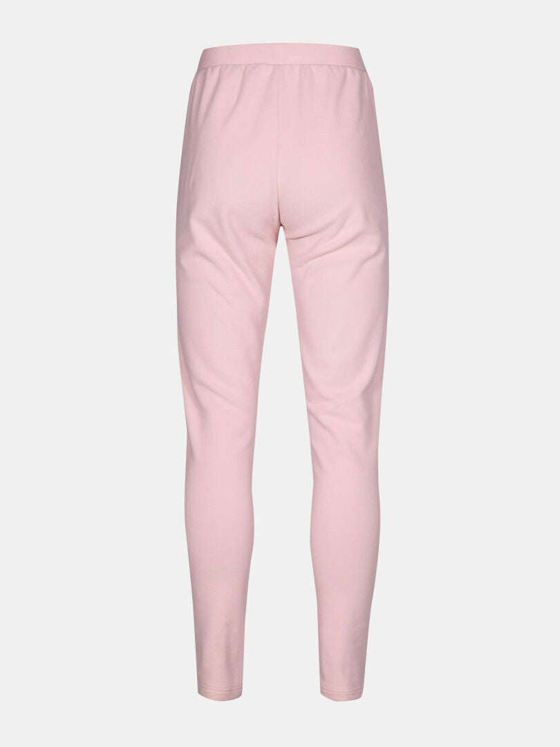 Bakifrån Halti Trone Fleece Byxor Dam, ljusrosa, hög midja och mjuk - perfekt för en aktiv livsstil.