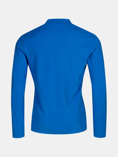 Halti Trone Fleece Tröja Herr är en enfärgad blå långärmad topp som visas bakifrån på en vit bakgrund.