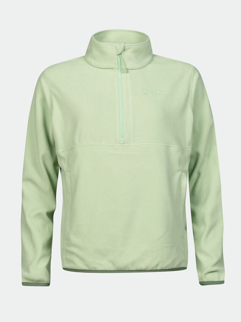 Halti Ossia Fleece Tröja Dam: ljusgrön, halv dragkedja, långa ärmar, liten logotyp på vänster bröst.