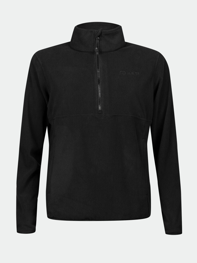 Halti Ossia Fleece Tröja Dam i svart har en halv dragkedja, ståkrage och fickor med dragkedja.