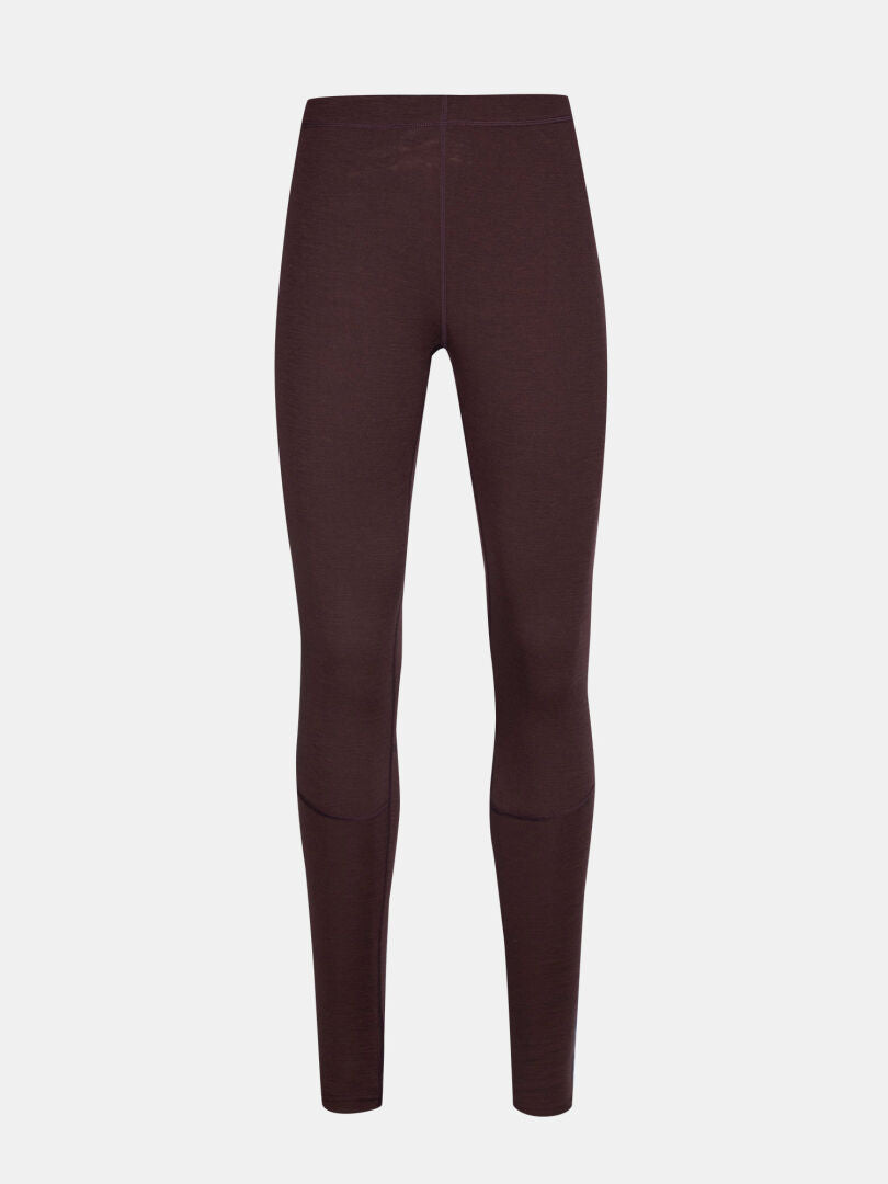Halti Hossa II Merino underställ set för dam i mörkbrunt, visas mot en vit bakgrund.