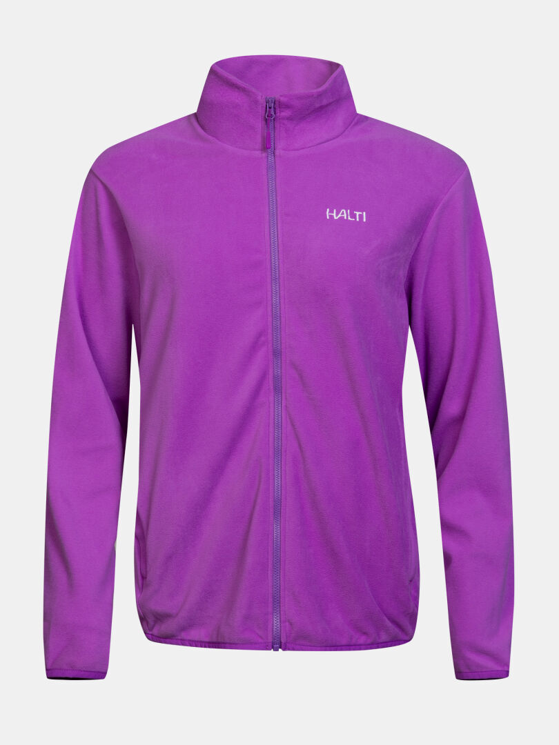 Halti Rockmoon fleecejacka för damer, storlek Plus, lila, hög krage, perfekt mellanlagersjacka med Halti-logotyp.