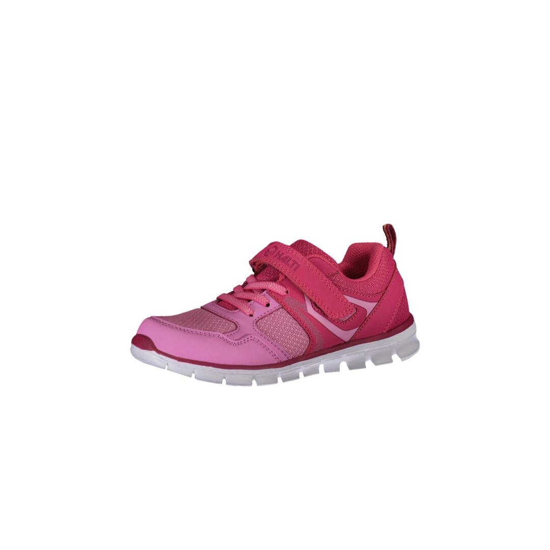 Halti Galahad Sneaker Junior: rosa Phylon-sula, nätpaneler och kardborreknäppning på vit bakgrund.