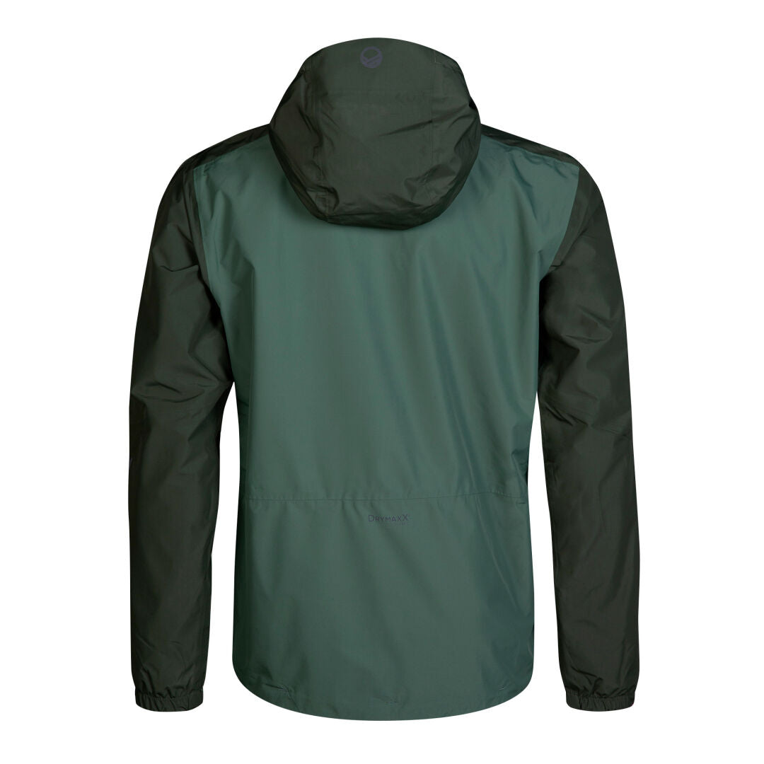 Halti River Herr DrymaxX skaljacka i två färger, vind- och vattentät med mörka ärmar och huva, återvunnen polyester.