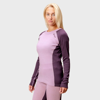 Halti Hossa women's merino wool base layer set in purple / Halti Hossa naisten merinovilla aluskerrasto violetti
